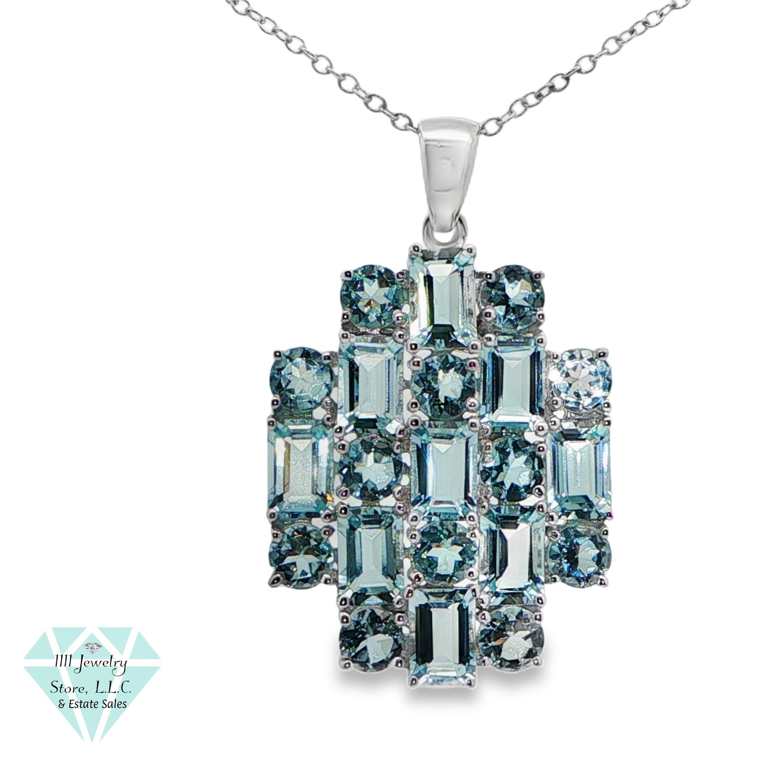 Designer Veronese Sterling 925 7.5 CTW Aquamarine Pendant W/ Sterling 18" Chain: Title: Designer Veronese Sterling 925 7.5 CTW Aquamarine Pendant W/ Sterling 18" Chain Brand: Veronese Jewelry Type: Necklace Material: Sterling .925, Aquamarine Main Stone, Carat, Color, Clarity: