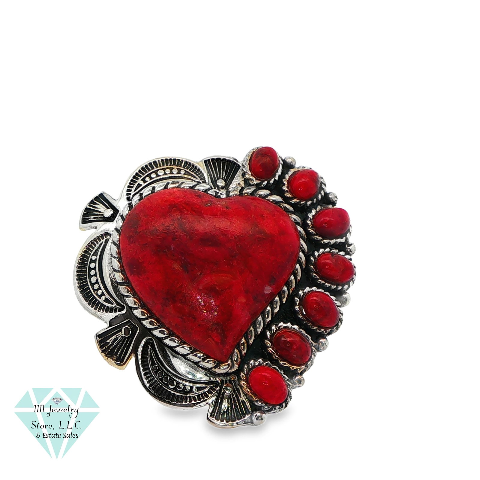 Signed "NK" .925 Sterling Silver Coral Ring Heart Design; Sz 10: Title: Signed "NK" .925 Sterling Silver Coral Ring Heart Design; Sz 10 Brand: NK Jewelry Type: Ring Material: Sterling .925, Coral Main Stone, Carat, Color, Clarity: Coral Secondary Stone,