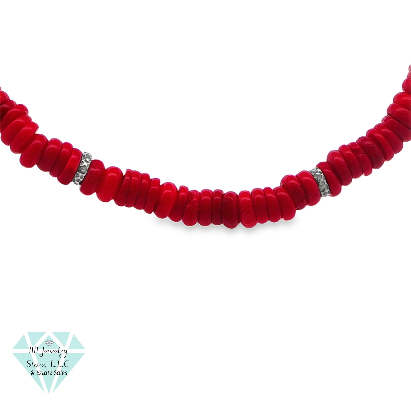 .925 Sterling Silver 10-11mm Coral Heishi Bead Strand 18" Necklace w/ 2.5" Ext Chain: Title: .925 Sterling Silver 10-11mm Coral Heishi Bead Strand 18" Necklace w/ 2.5" Ext Chain Brand: Southwest Style by JTV; Signed FD Jewelry Type: Necklace Material: Sterling .925, Coral Main Stone, C