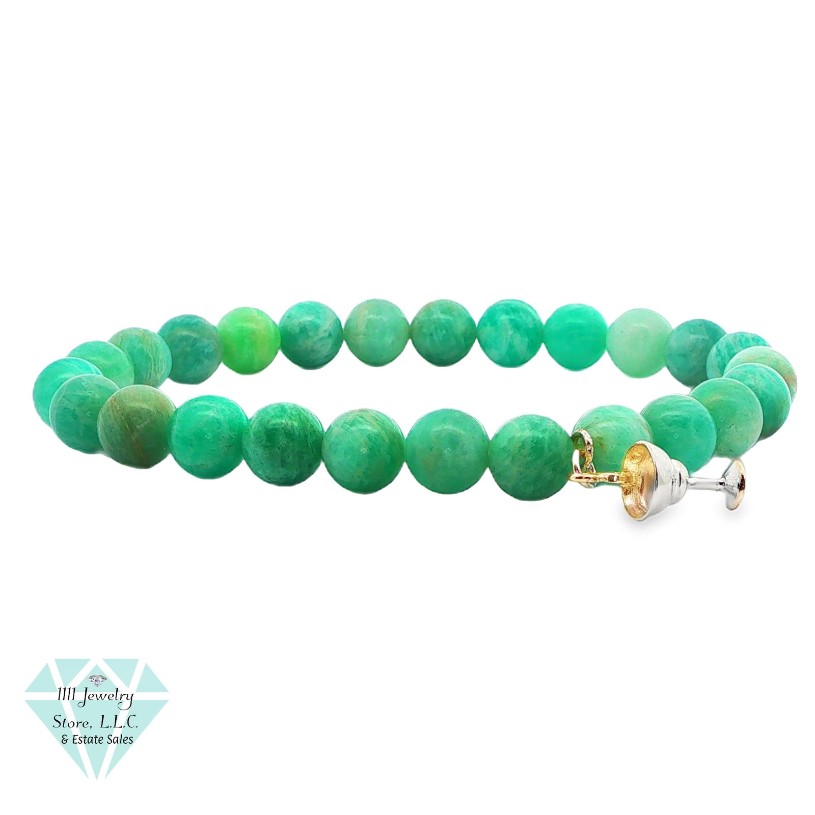 Jay King Signed DTR .925 Sterling Silver Amazonite 8mm Bead Stretch Bracelet W/ Margarita Glass: Title: Jay King Signed DTR .925 Sterling Silver Amazonite 8mm Bead Bracelet Margarita Charm Brand: Jay King Signed DTR Jewelry Type: Bracelet Material: Sterling .925, Amazonite Main Stone, Carat, Colo