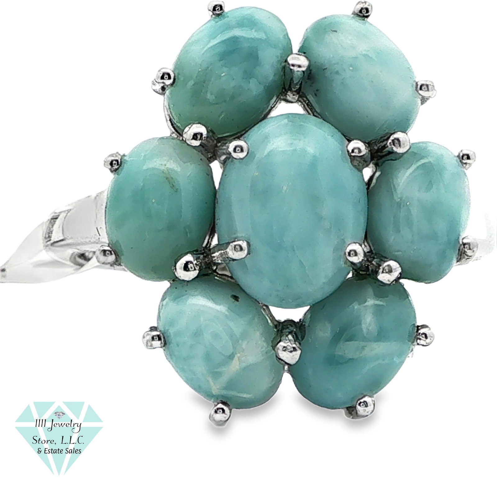 NWT .925 Sterling Silver Larimar Ring Size 10; Designer Signed SGL: Title: NWT .925 Sterling Silver Larimar Ring Size 10; Designer Signed SGL Brand: Signed SGL Jewelry Type: Ring Material: Sterling .925, Larimar Main Stone, Carat, Color, Clarity: (1) Center Oval