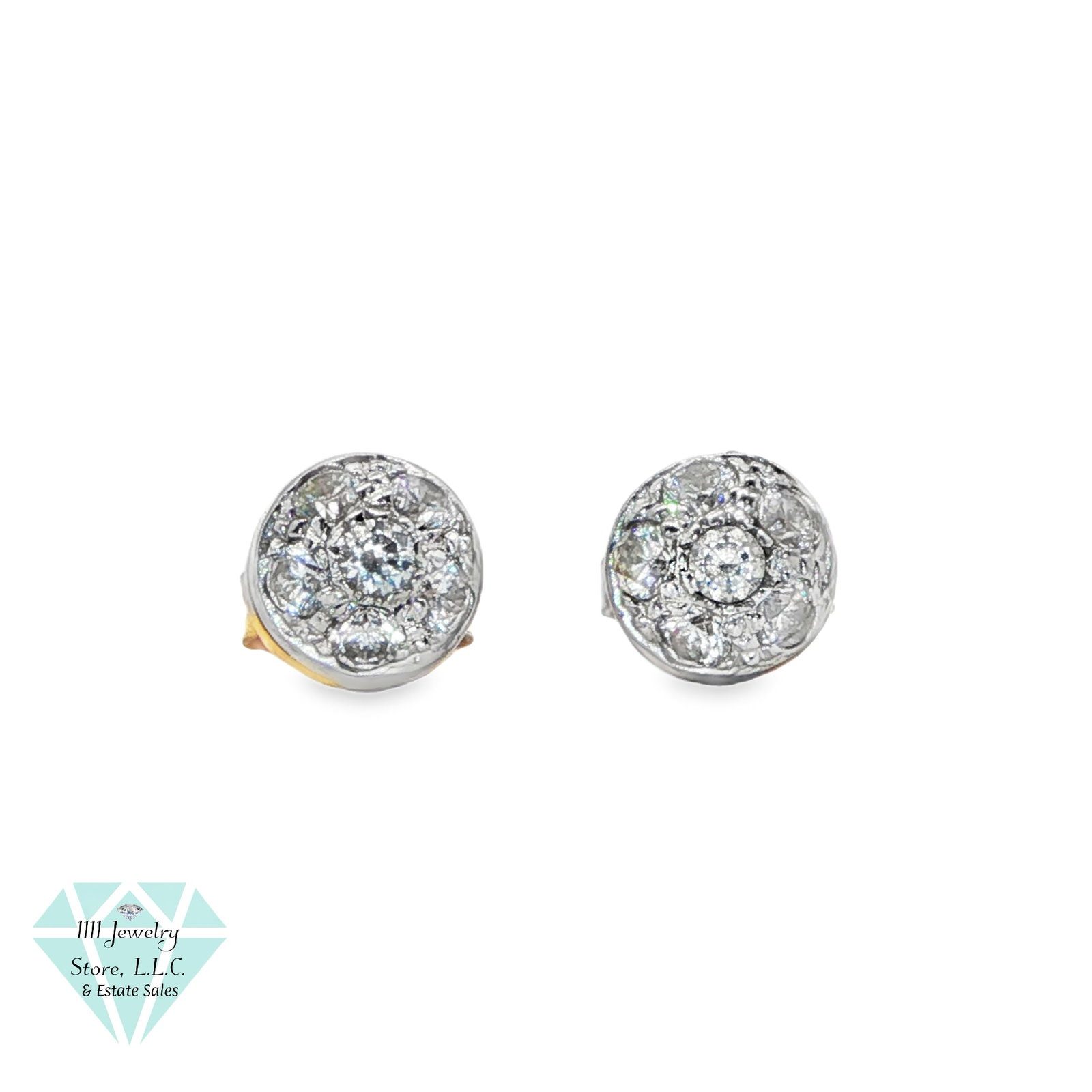 Trevisan 18K Gold CZ Stud Earrings: Title: Trevisan 18K Gold CZ Stud Earrings Brand: Trevisan Jewelry Type: Earrings Material: 18K Gold, CZ Main Stone, Carat, Color, Clarity: PAVE' CZ Secondary Stone, Carat, Color, Clarity:
