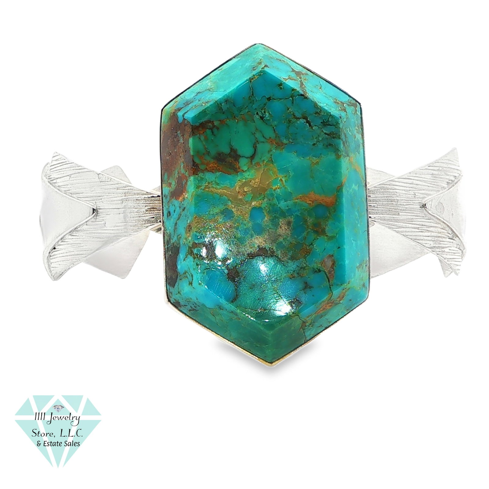 Designer Jay King DTR .925 Sterling Silver Artisian Art Deco Cuff Bracelet: Title: Designer Jay King DTR .925 Sterling Silver Artisian Art Deco Cuff Bracelet Brand: Jay King Signed DTR Jewelry Type: Bracelet Material: Sterling .925, Turquoise Main Stone, Carat, Color, C