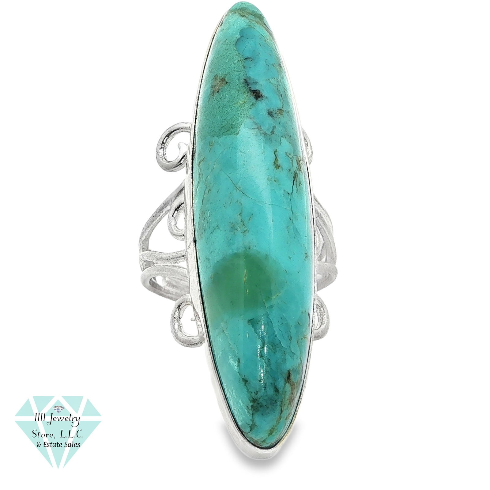 Designer Jay King DTR .925 Sterling Silver Elongate Turquoise Ring; Sz 9: Title: Designer Jay King DTR .925 Sterling Silver Elongate Turquoise Ring; Sz 9 Brand: Jay King Signed DTR Jewelry Type: Ring Material: Sterling .925, Turquoise Main Stone, Carat, Color, Clarity:<