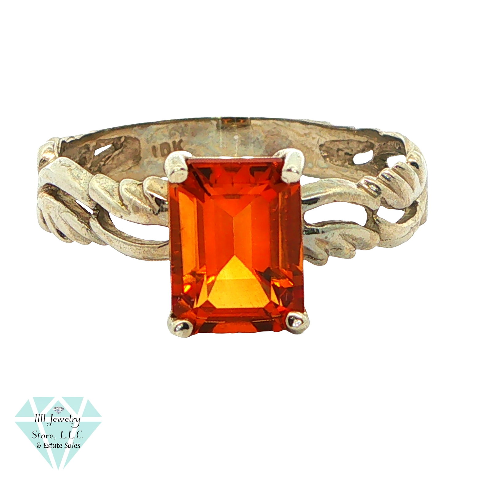 Designer IWI 10K White Gold 1 CT Emerald Cut Mideira Citrine Ring Sz 7: Title: Designer IWI 10K White Gold 1 CT Emerald Cut Mideira Citrine Ring Sz 7 Brand: Signed IWI Jewelry Type: Ring Material: 10K Gold, Citrine Main Stone, Carat, Color, Clarity: Mideira Citrine Emera