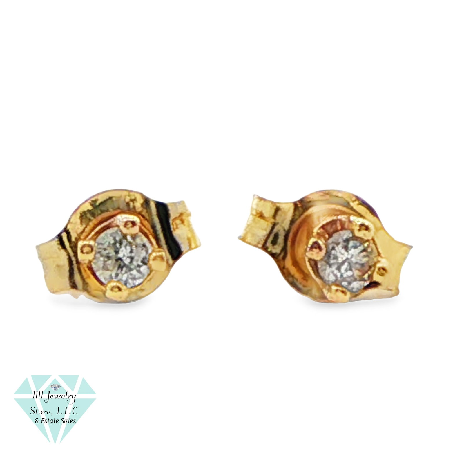 14K Yellow Gold .05 CTW Diamond Stud Earrings: Title: 14K Yellow Gold .05 CTW Diamond Stud Earrings Brand: Unbranded Jewelry Type: Earrings Material: Gold, Diamonds Main Stone, Carat, Color, Clarity: (2) Round Cut Diamonds-~1.8mm-.025 CT Ea.; Tot
