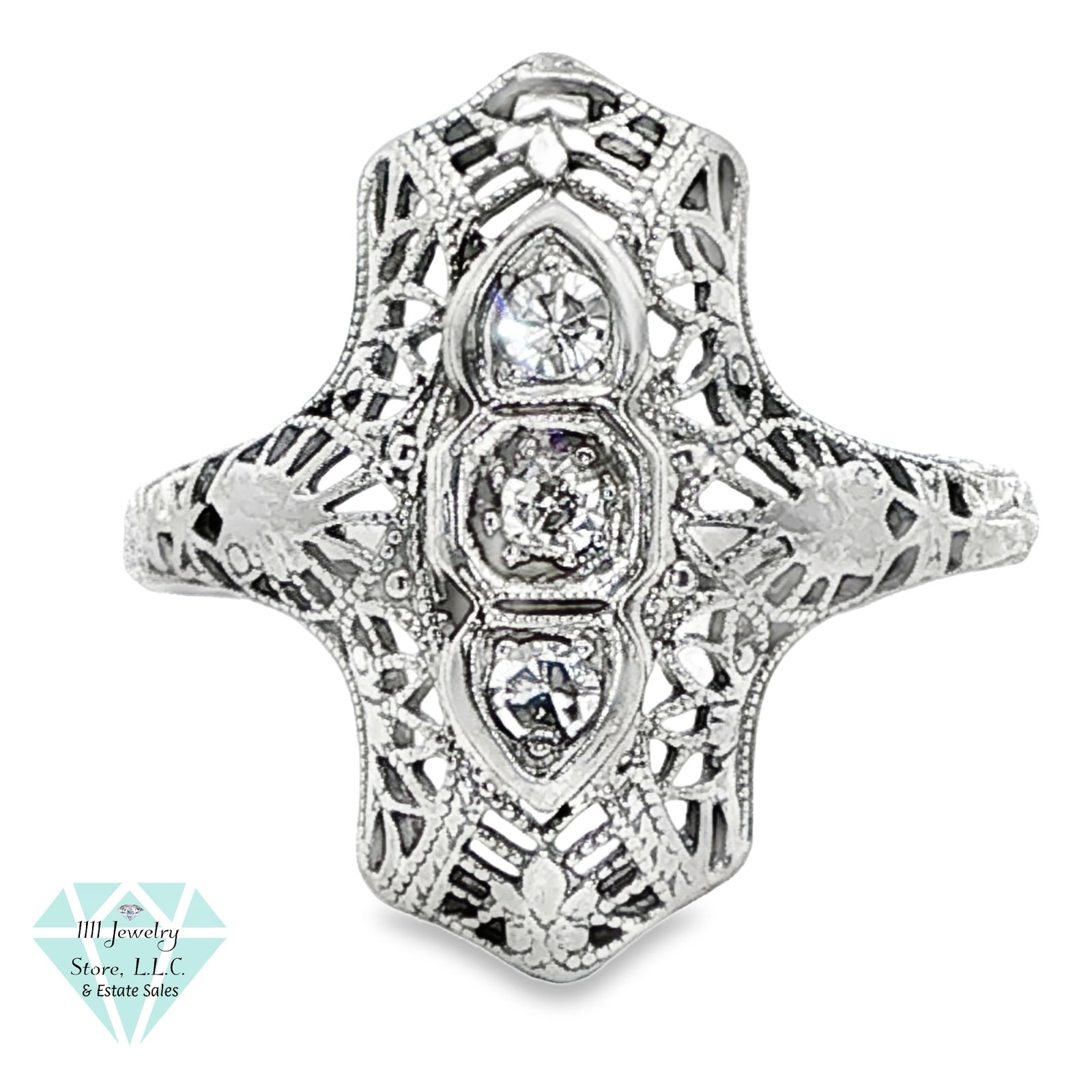 18K White Gold Edwardian .12 CT Old Cut Diamond Ring; Size 6.25: Title: 18K White Gold Edwardian .12 CT Old Cut Diamond Ring; Size 6.25 Brand: Unbranded Jewelry Type: Ring Material: White Gold, Diamonds Main Stone, Carat, Color, Clarity: (3) Old European Cut Diamo