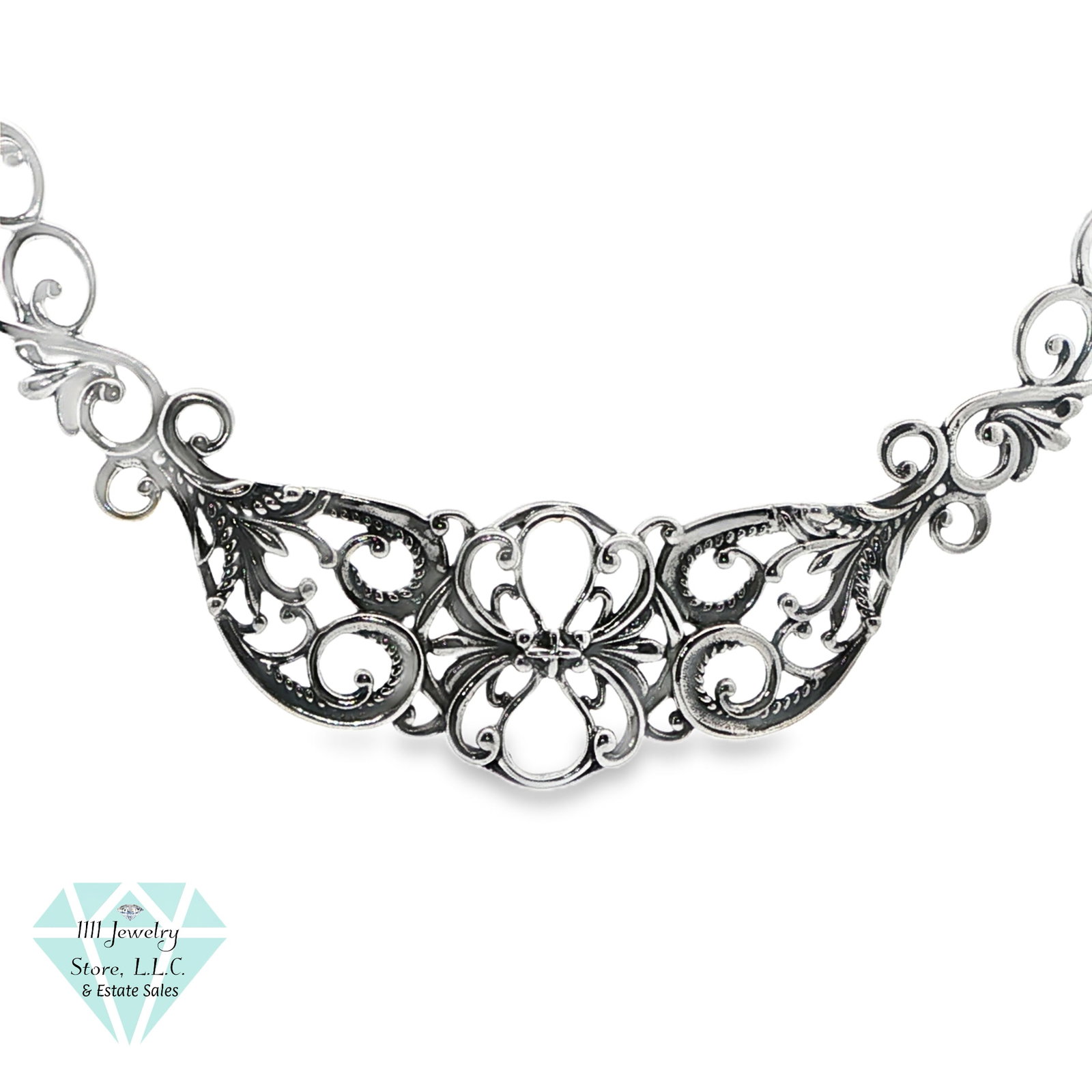 Designer Carolyn Pollack Relios .925 Sterling Silver Open Scroll Design 16" Necklace; 3" Ext.: Title: Designer Carolyn Pollack Relios .925 Sterling Silver Open Scroll Design 16" Necklace; 3" Ext. Brand: Carolyn Pollack; Relios Jewelry Type: Necklace Material: Sterling .925 Main Stone
