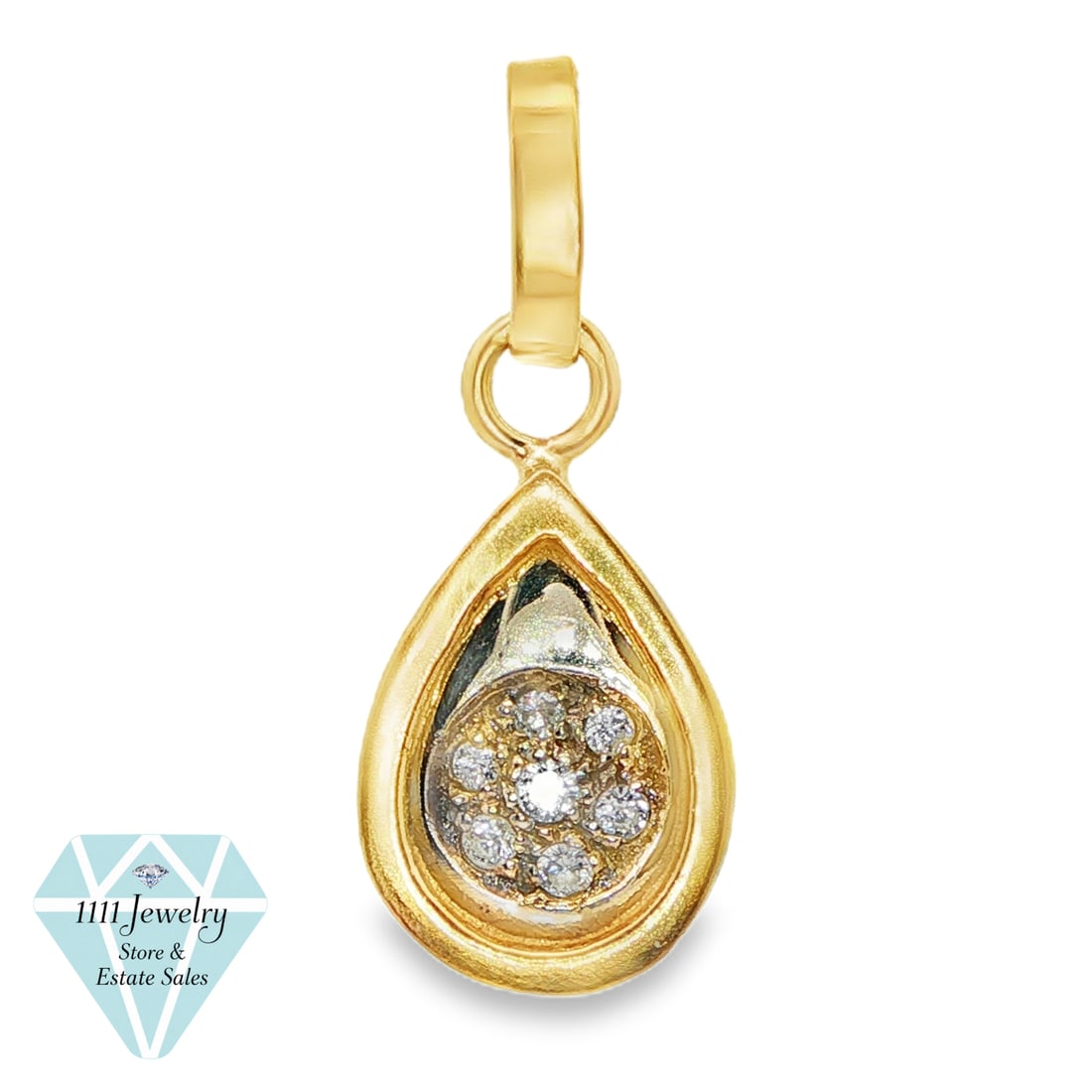 10K Yellow Gold 0.09 CTW Diamond Teardrop Pendant (1 of 5)