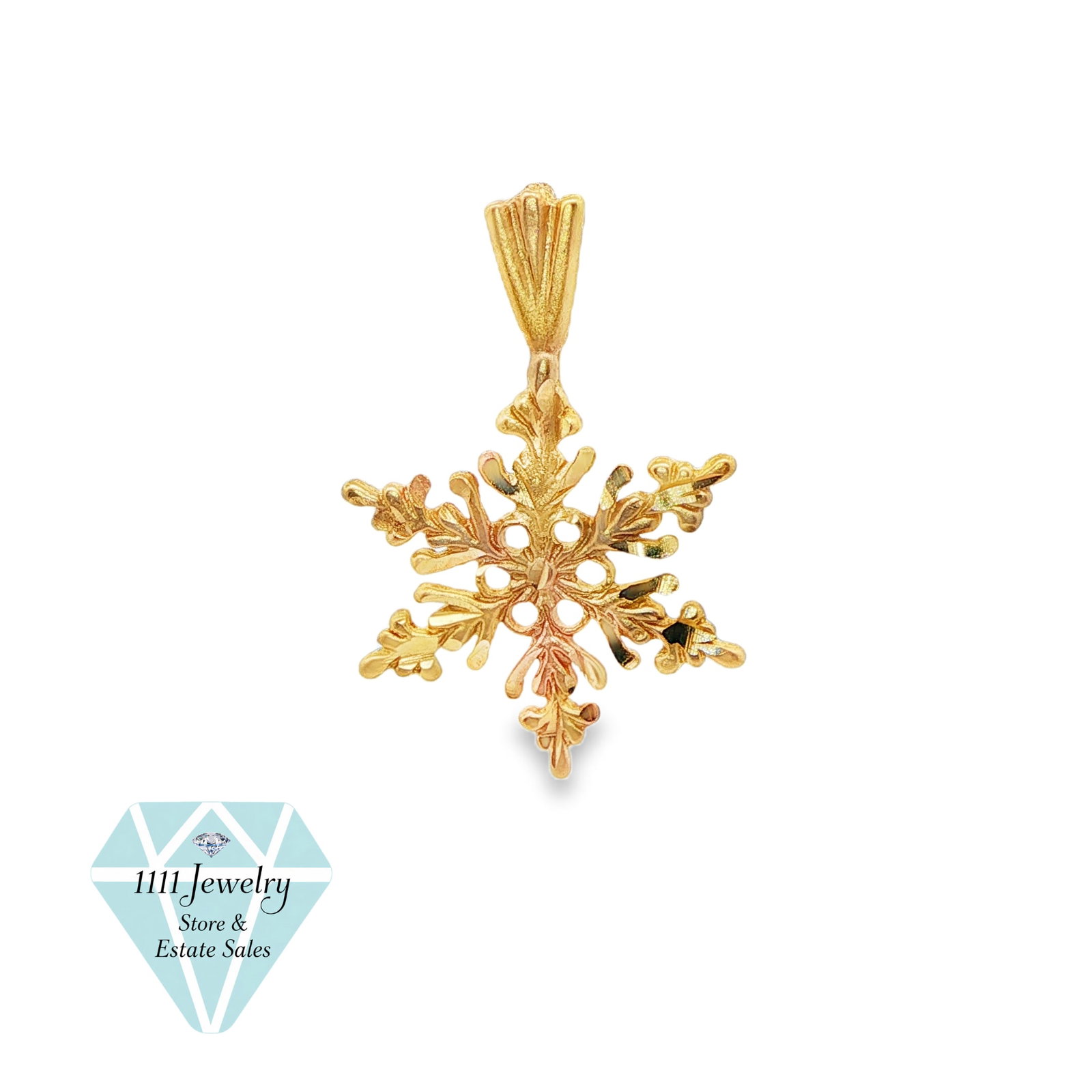Michael Anthony 14K Yellow Gold Openwork Snowflake Pendant, 1.1g (1 of 5)