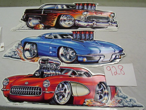 3 CAR SIGNS, 10" X 23": 3 CAR SIGNS, 10" X 23"