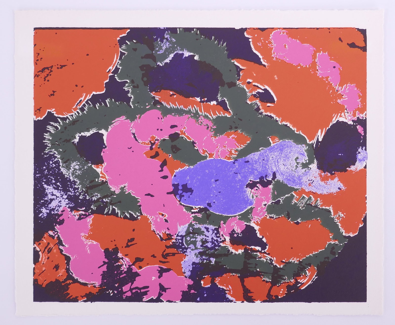 William Pettet, Untitled, 1970 Color Lithograph: William Pettet (American, born 1942) is an American painter and printmaker associated with the Tamarind Lithography Workshop and the post-war revival of fine art lithography in the United States durin