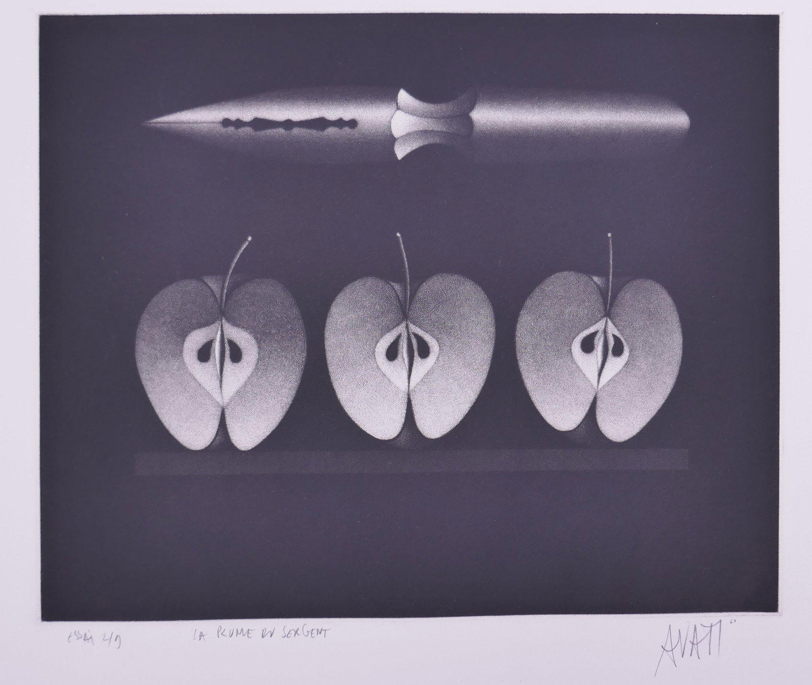 Mario Avati (French, 1921–2009), La plume du sergent, 1968 Mezzotint (1 of 20)
