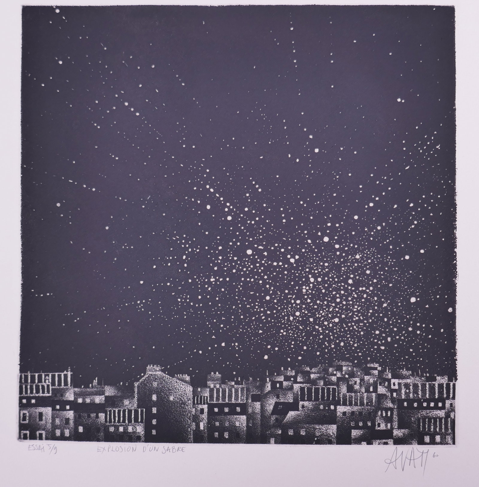 Mario Avati (French, 1921–2009), Explosion d’un sabre, 1960 Mezzotint (1 of 20)