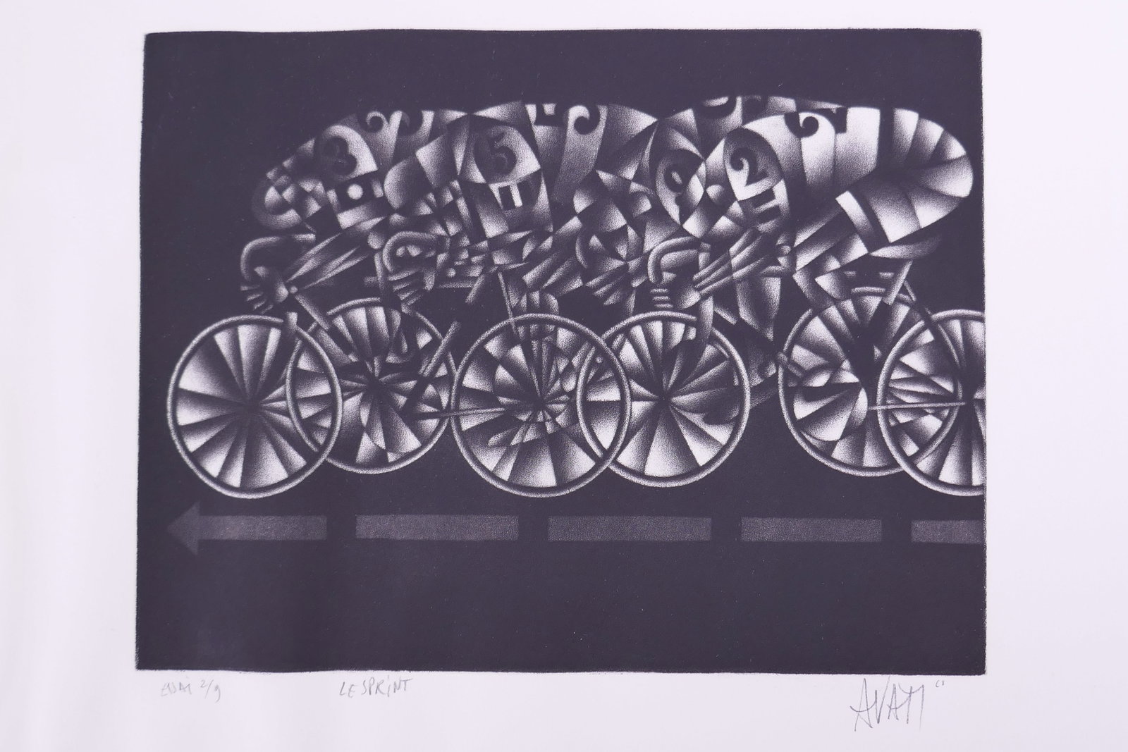 Mario Avati (French, 1921–2009), Le Sprint, 1968 Mezzotint (1 of 20)