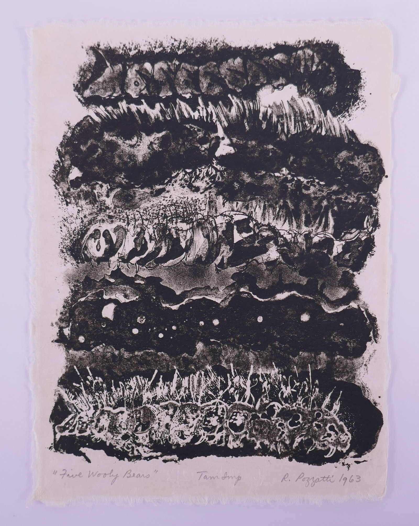 Rudy Pozzatti (American, 1925–2021), Five Wooly Bears from Bugs, 1963 Lithograph (1 of 19)