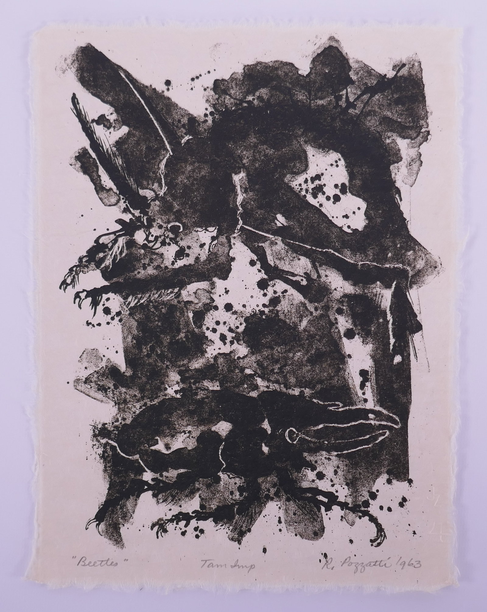 Rudy Pozzatti (American, 1925–2021), Beetles from Bugs, 1963 Lithograph: Rudy Pozzatti (American, 1925–2021) was a painter, printmaker, and educator who developed Indiana University’s printmaking program into one of the leading programs in the United States. His prints