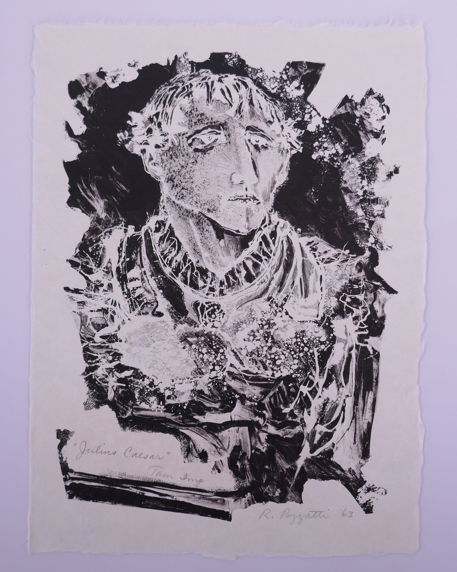 Rudy Pozzatti (American, 1925–2021), Julius Caesar, Plate XIV from XII Romans, 1963 Lithograph (1 of 20)