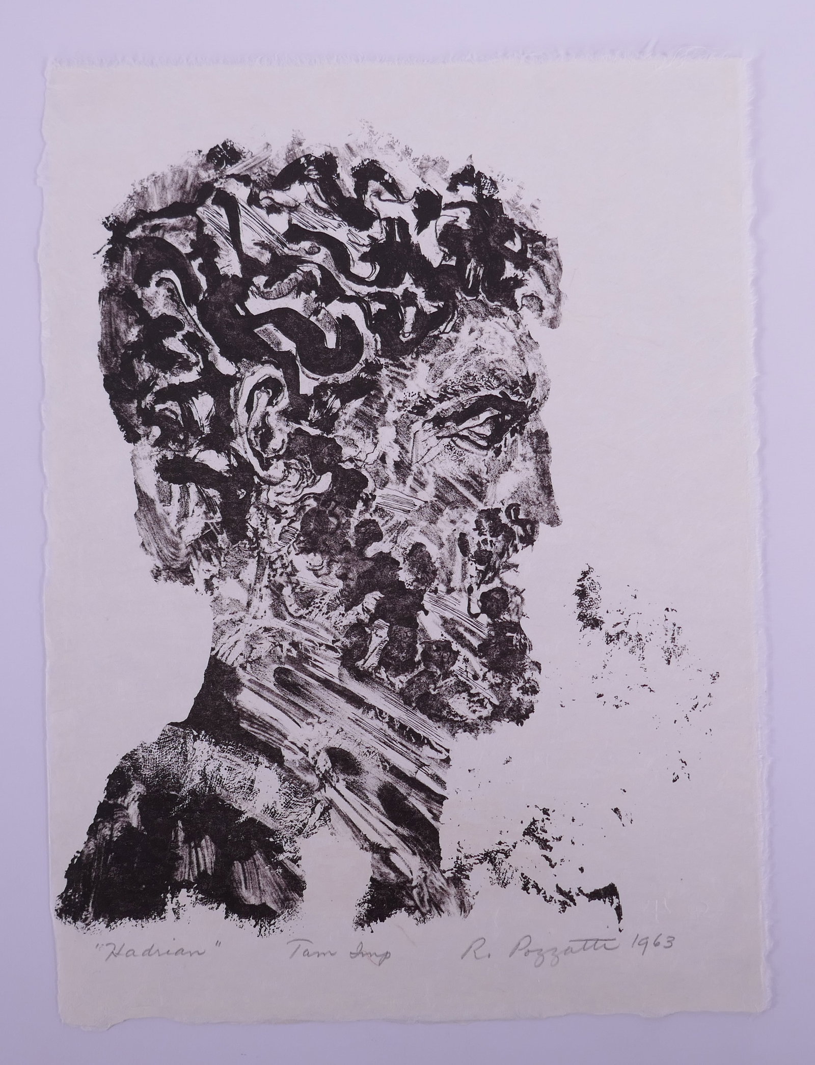 Rudy Pozzatti (American, 1925–2021), Hadrian from XII Romans, 1963 Lithograph (1 of 19)