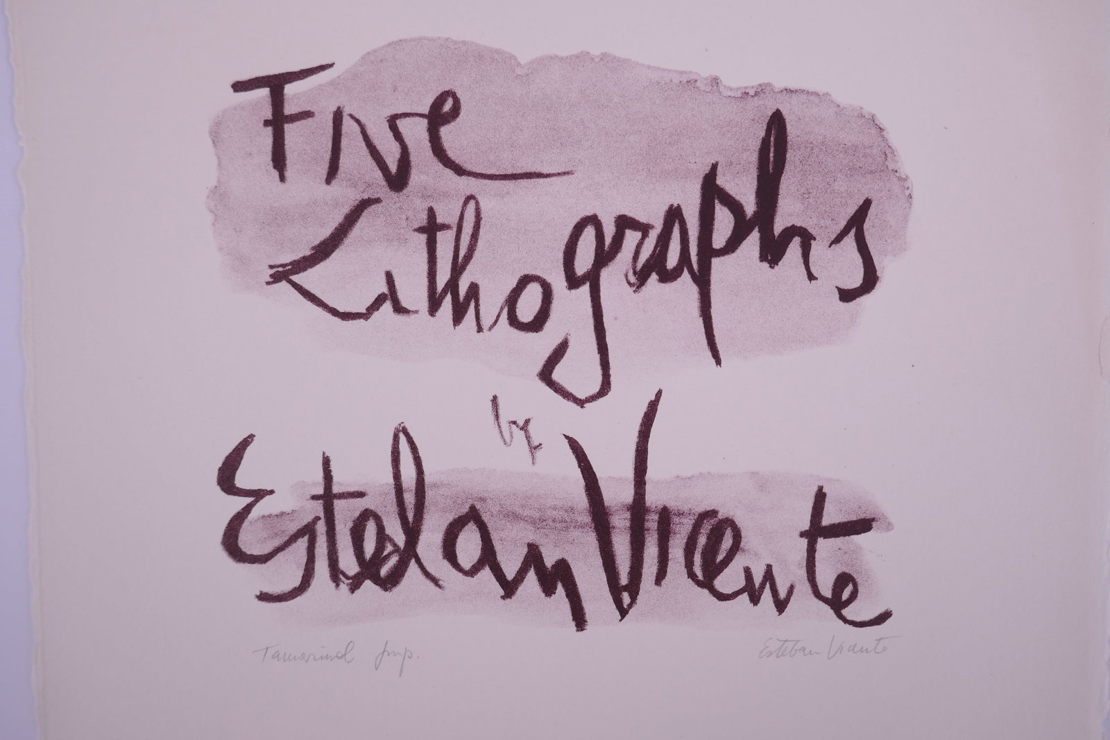 Esteban Vicente (Spanish-American, 1903–2001), Five Lithographs Title Page, 1962 Lithograph (1 of 16)