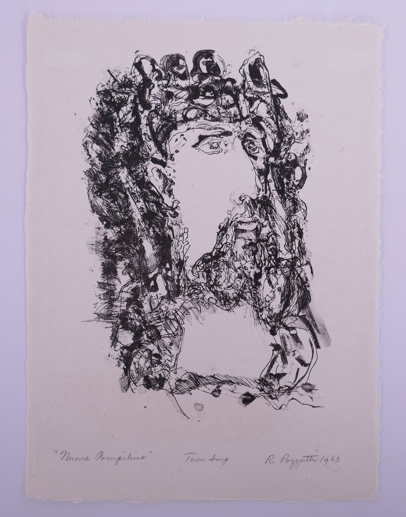 Rudy Pozzatti (American, 1925–2021), Numa Pompilius, Plate IV from XII Romans, 1963 Lithograph (1 of 19)