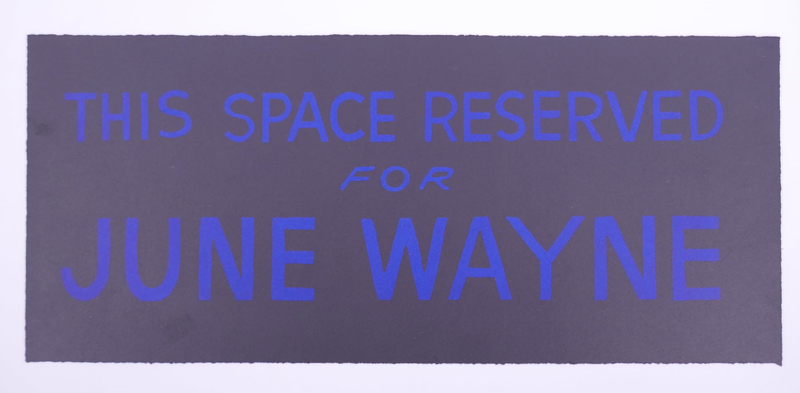 Bruce Conner (American, 1933–2008), This Space Reserved for June Wayne, 1965 Color Lithograph: Bruce Conner (American, 1933–2008) was a Kansas-born artist associated with the San Francisco Beat scene and later recognized as a major figure in postwar American assemblage, film, drawing, printma