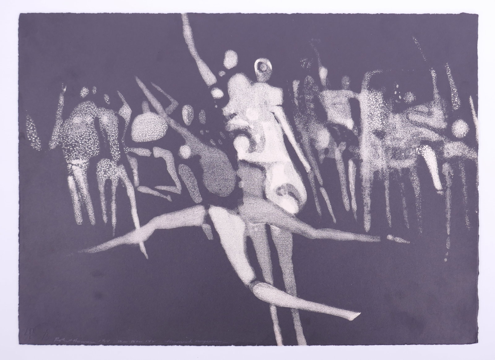 Robert Hansen (American, 1924–2013), Man-Men 142, 1964 Tamarind Lithograph: Robert Hansen (American, 1924–2013) was a Los Angeles painter, printmaker, and educator whose work transformed the human body into fragmented arrangements of heads, limbs, eyes, and masklike shapes.