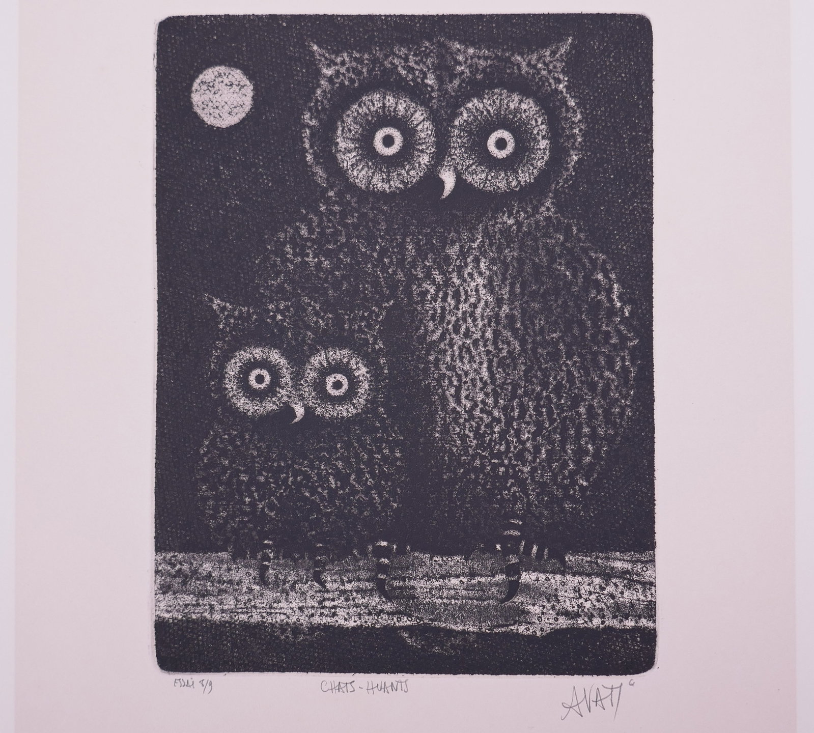 Mario Avati (French, 1921–2009), Chats-huants, 1961 Etching and Aquatint (1 of 19)