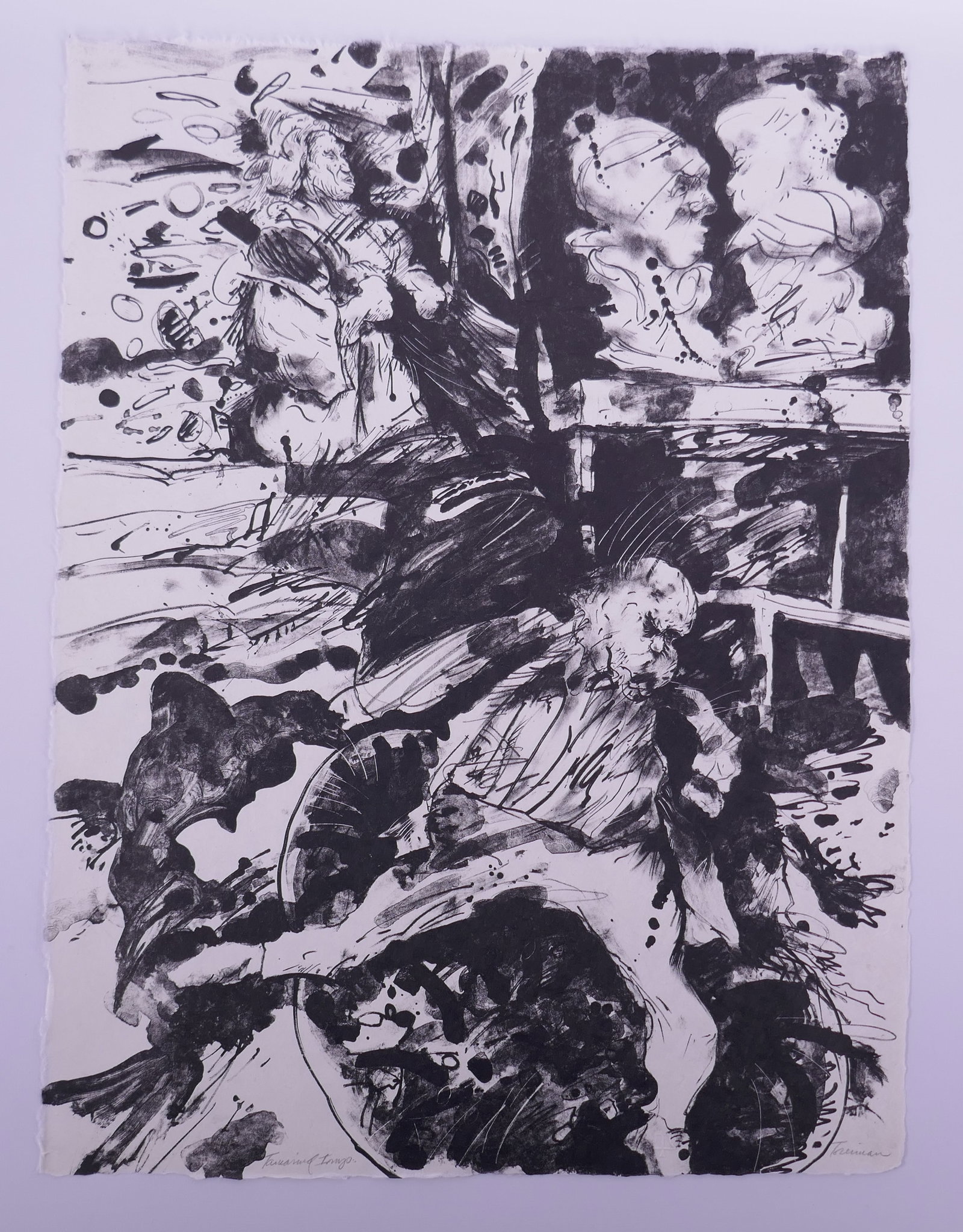 Joyce Treiman (American, 1922–1991), Untitled, Plate XI from The Mirrored Couple, 1961: Joyce Treiman (American, 1922–1991) was an American painter and printmaker known for an independent form of figurative expressionism that combined close observation of the human figure with the imme