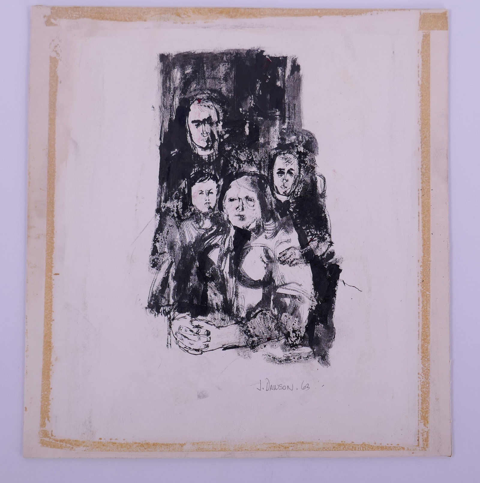 John D. Dawson (American, 20th century), Family, 1963 Ink and Wax on Paper: John D. Dawson is an American illustrator and painter who began his career in commercial advertising before becoming known for detailed natural-history imagery. His later clients included the National