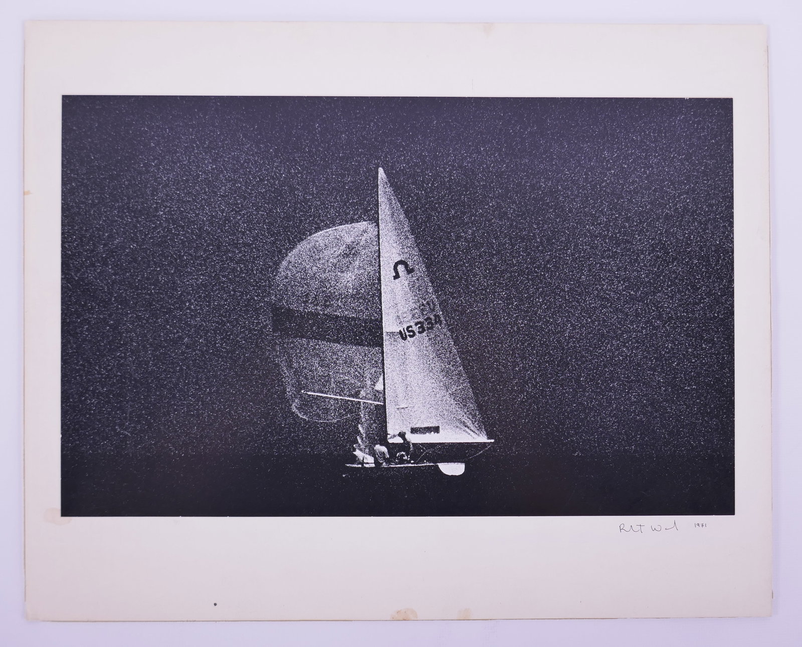 Unidentified Artist, Racing Sailboat, 1971 Photo-Screenprint (1 of 17)