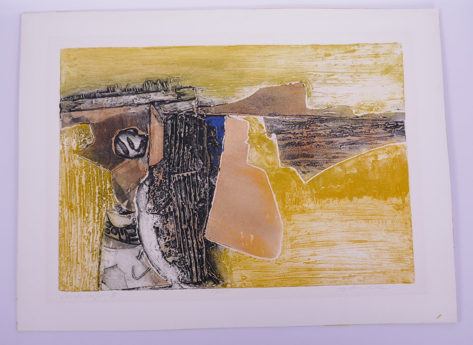 John Lee (Korean/American, 20th c.), Landscape III, c. 1970 Color Etching (1 of 20)