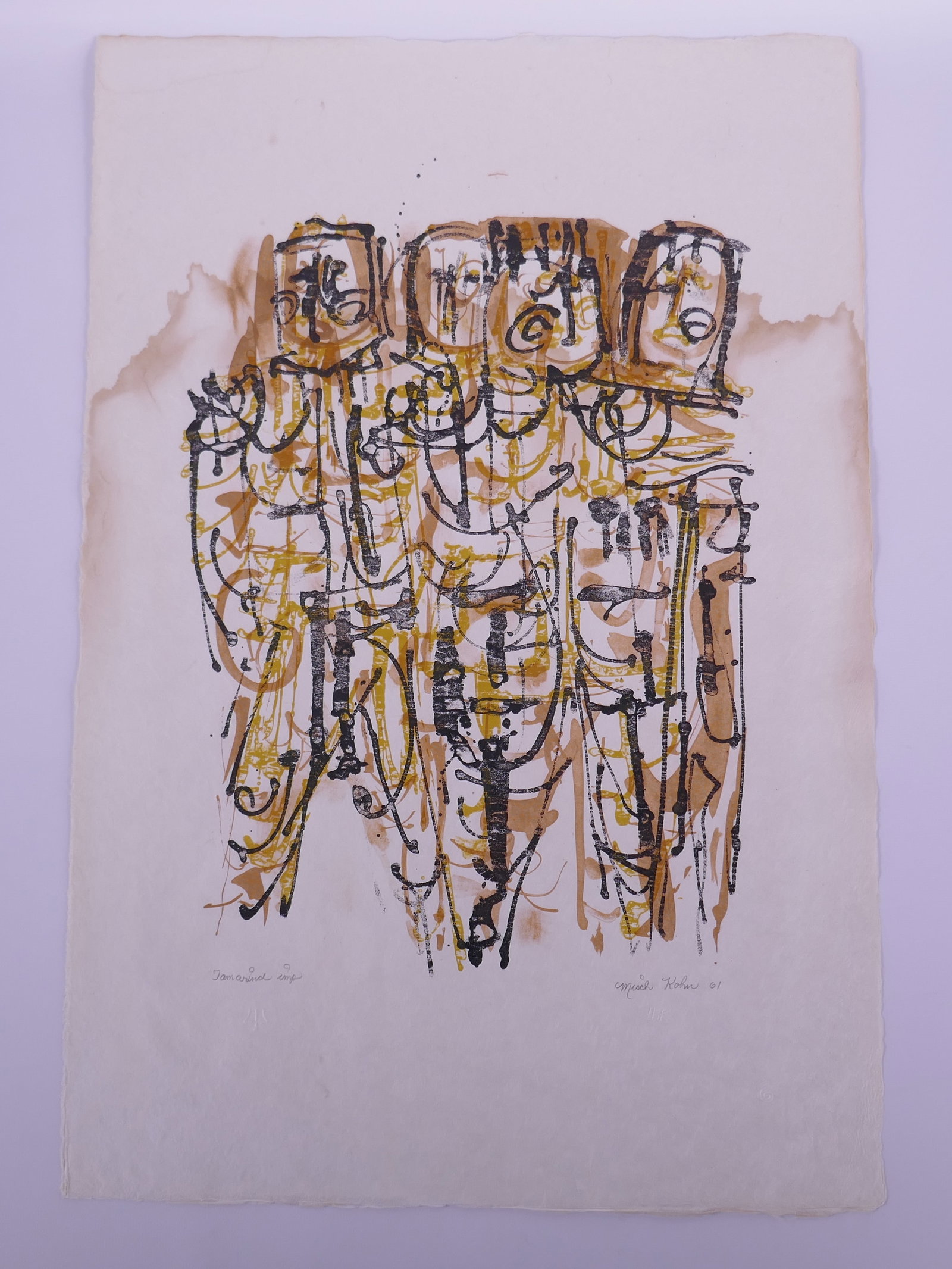 Misch Kohn (American, 1916–2003), Soldiers, 1961 Color Lithograph: Misch Kohn (American, 1916–2003) was a printmaker and educator recognized for expanding the technical and expressive possibilities of American printmaking after World War II. He began his career wit