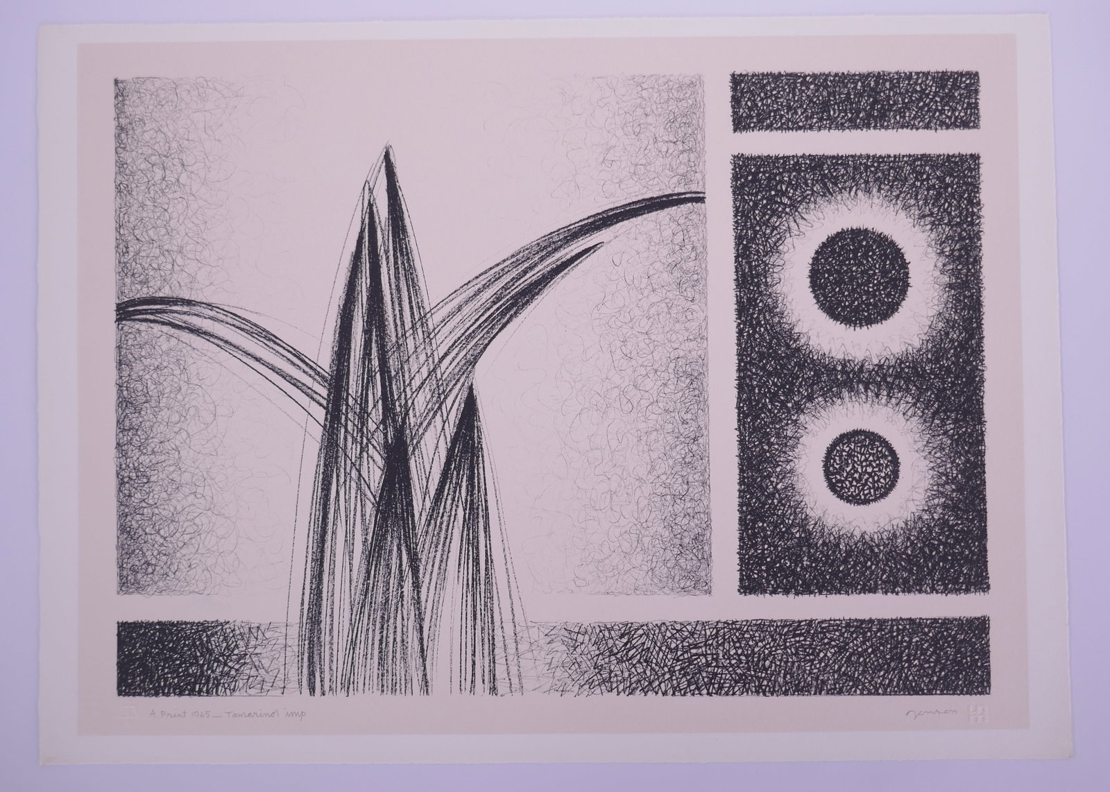 Raymond Jonson (American, 1891–1982), A-Print, 1965 Lithograph: Raymond Jonson (American, 1891–1982) was an American painter and printmaker who became a central figure in the development of nonobjective art in the Southwest. After studying in Portland and
