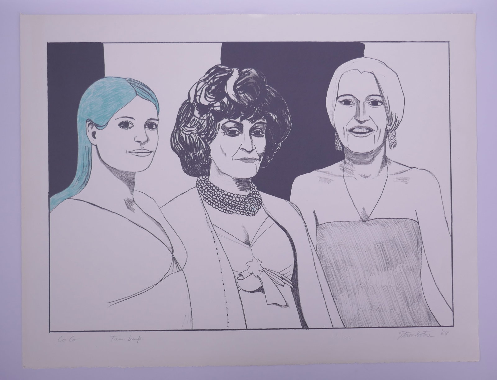 James Strombotne (American, born 1934), Co Co, Recognitions III, 1968 Color Lithograph (1 of 20)