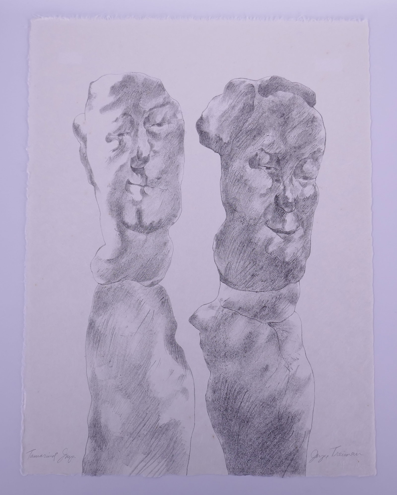 Joyce Treiman (American, 1922–1991), Untitled, The Mirrored Couple VI, 1961 Lithograph: Joyce Treiman (American, 1922–1991) was an American painter and printmaker known for an independent form of figurative expressionism that combined close observation of the human figure with the imme