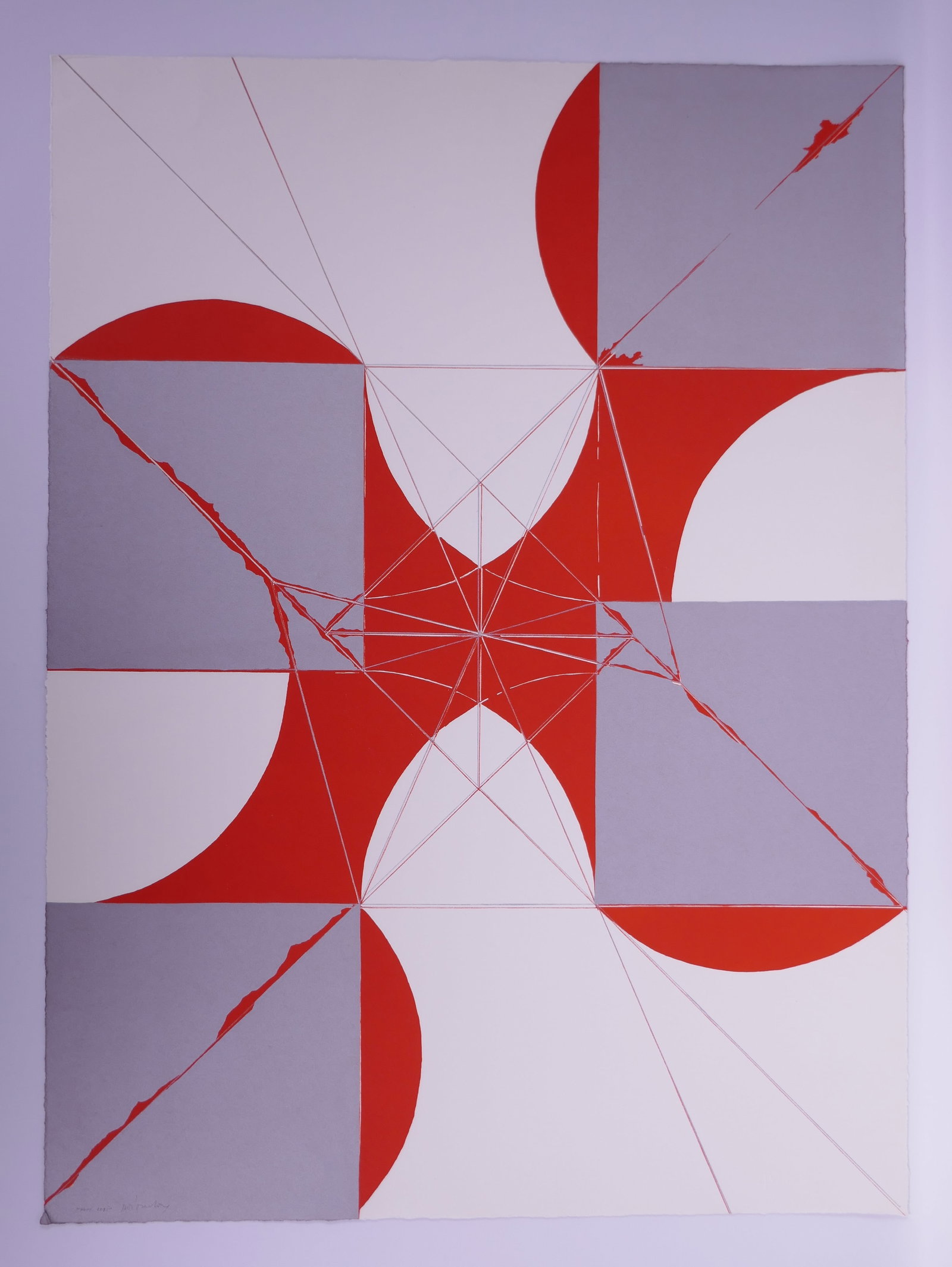 Giò Pomodoro (Italian, 1930–2002), Double Red Spiral, Tamarind Squares XIII, 1967 Color: Giò Pomodoro (1930–2002) was an Italian sculptor whose practice also included printmaking and stage design. Born in Orciano di Pesaro, he moved to Milan during the 1950s and became active in the ci