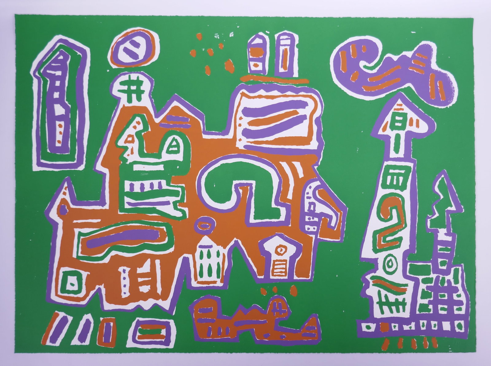 Ynez Johnston (American, 1920–2019), Untitled, 1970 Color Lithograph: Ynez Johnston (1920–2019) was an American painter, printmaker, sculptor, and educator whose densely worked compositions often resemble imagined cities, ritual sites, or archaeological maps. Born in 