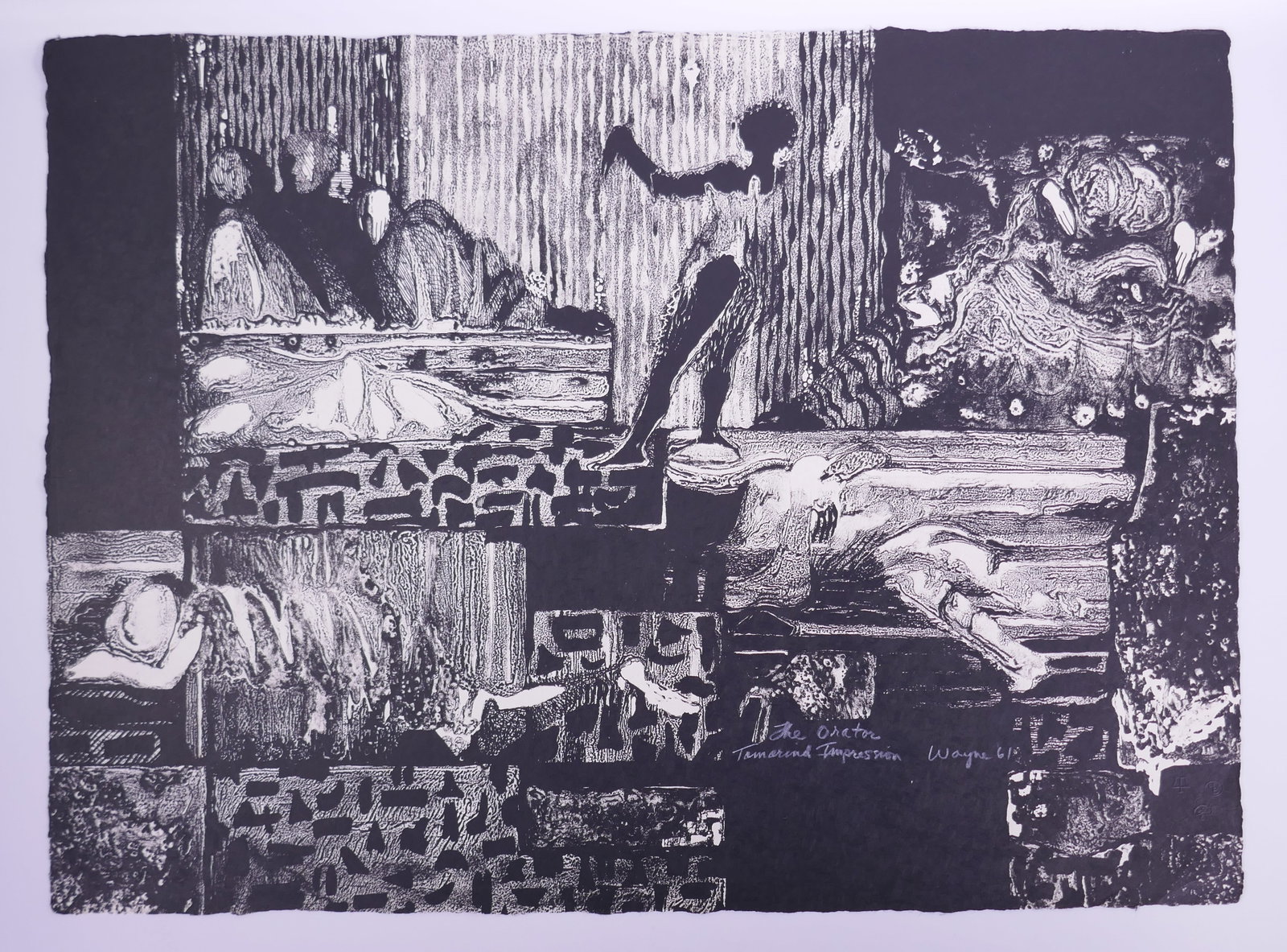June Wayne (American, 1918–2011), The Orator, 1961 Lithograph: June Wayne (American, 1918–2011) was a highly influential American printmaker, painter, designer, author, and educator best known for founding the Tamarind Lithography Workshop in Los Angeles in 196