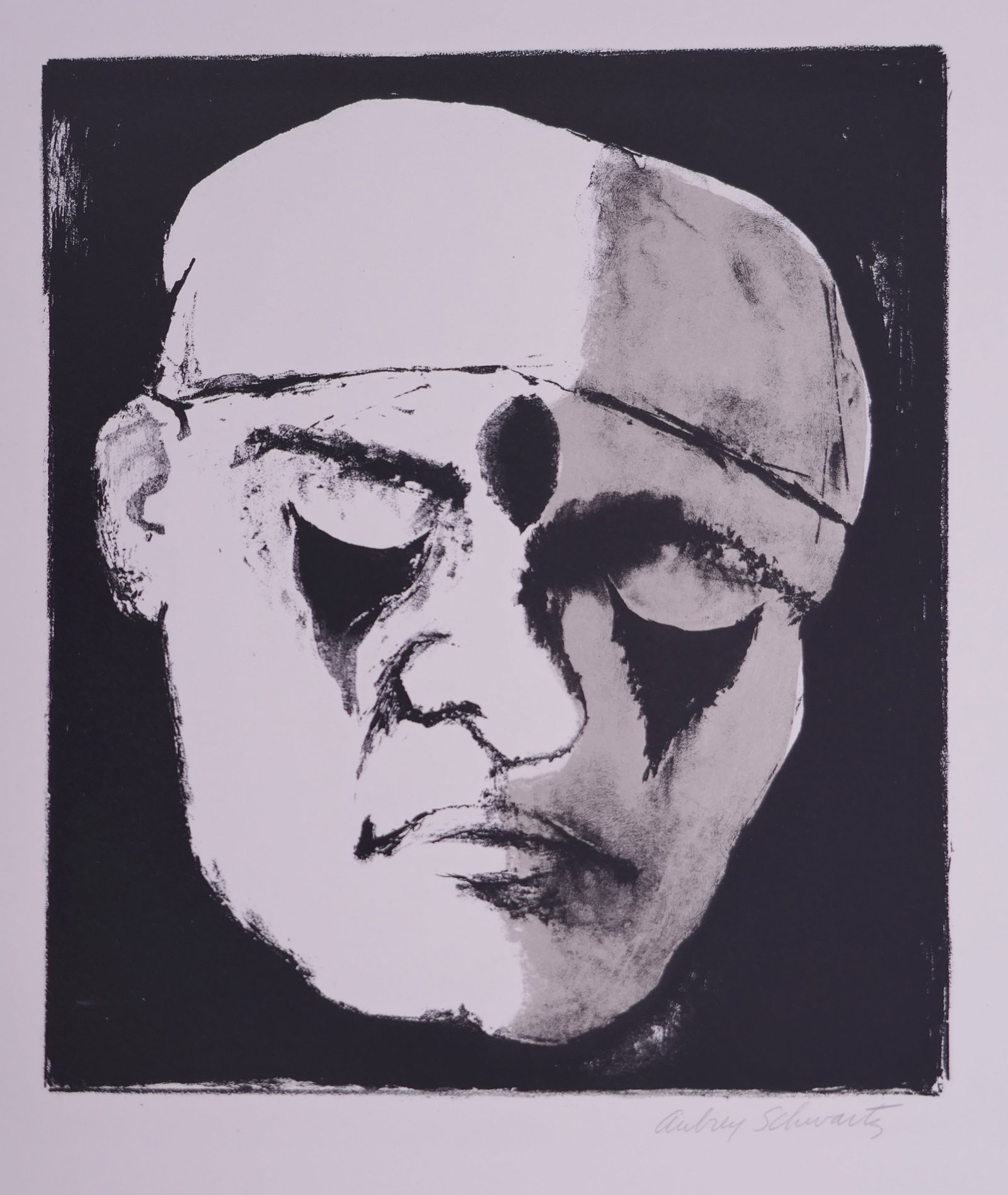 Aubrey Schwartz (American, 1928–2019), Clown’s Head, The Midget and the Dwarf I, 1960 Lithograph (1 of 19)