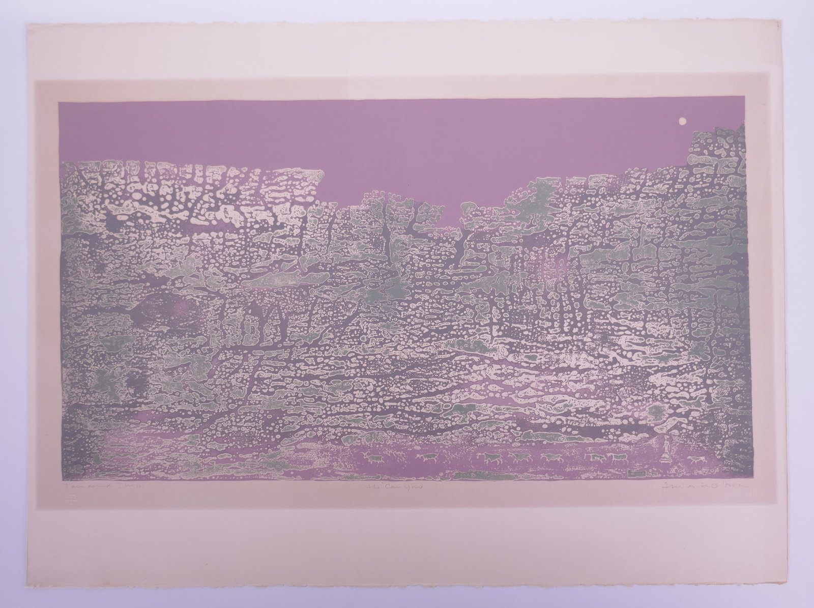 Frederick O’Hara (American, 1904–1980), The Canyon, 1962 Color Lithograph: Frederick O’Hara was an American painter, printmaker, and teacher whose experimental approach to printmaking developed during his years in New Mexico. After learning woodcut and monotype methods fro