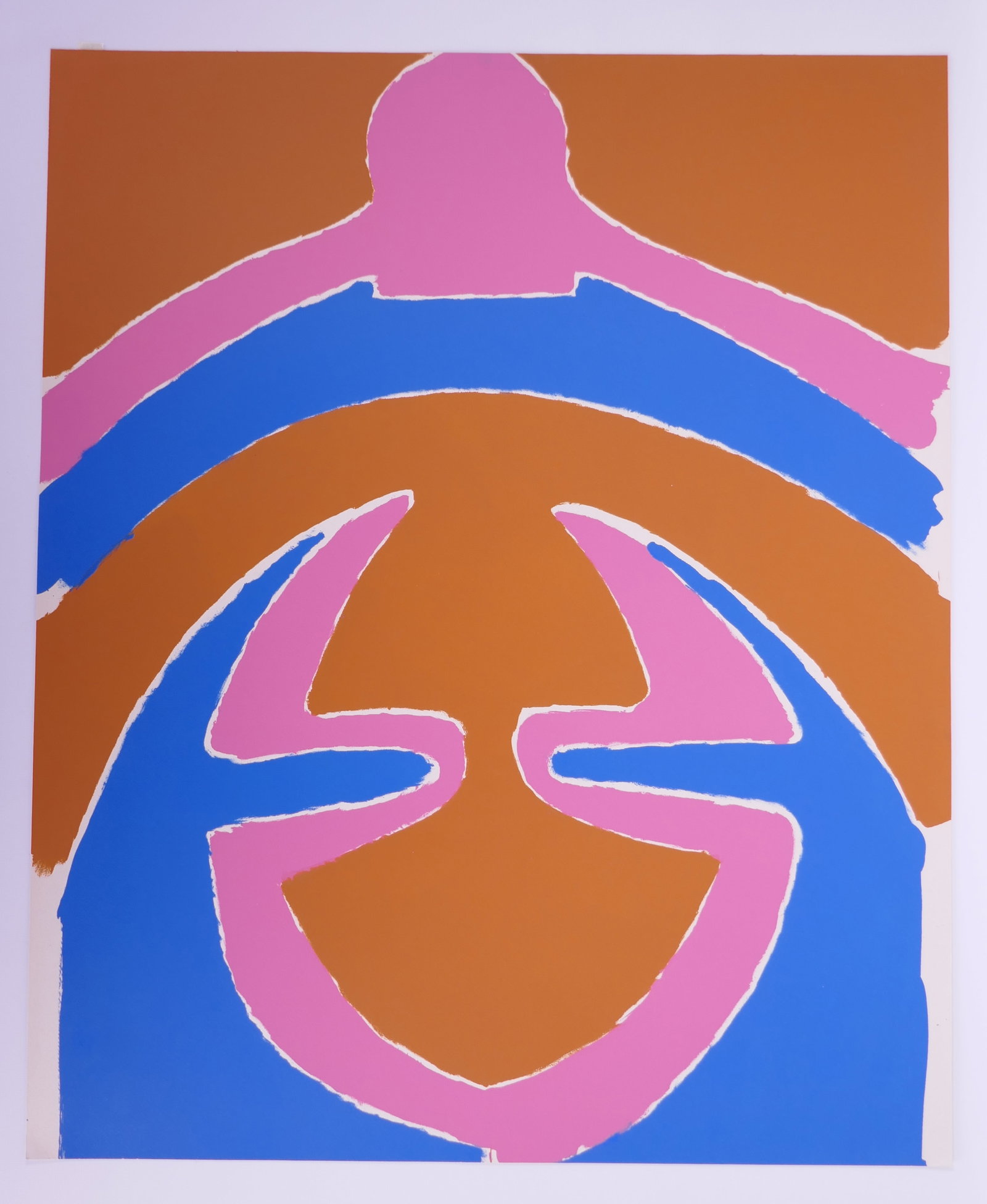 George Sugarman (American, 1912–1999), Orange, Magenta and Blue, 1965 Color Lithograph: George Sugarman (1912–1999) was an American sculptor and printmaker best known for helping establish polychrome sculpture as a major current in postwar art. After studying with Ossip Zadkine in Pari