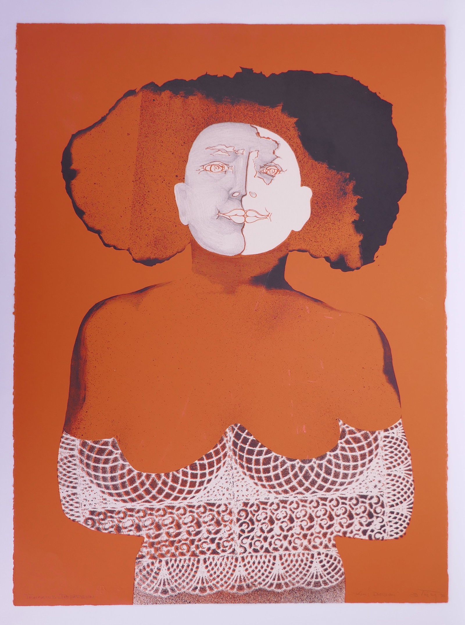 Jan Stussy (American, 1921–1990), Kim’s Decision, 1970 Color Lithograph: Jan Stussy (1921-1990) was an American painter, printmaker, filmmaker, and longtime UCLA professor whose work remained centered on the human figure. His figures are often distorted or compressed, with