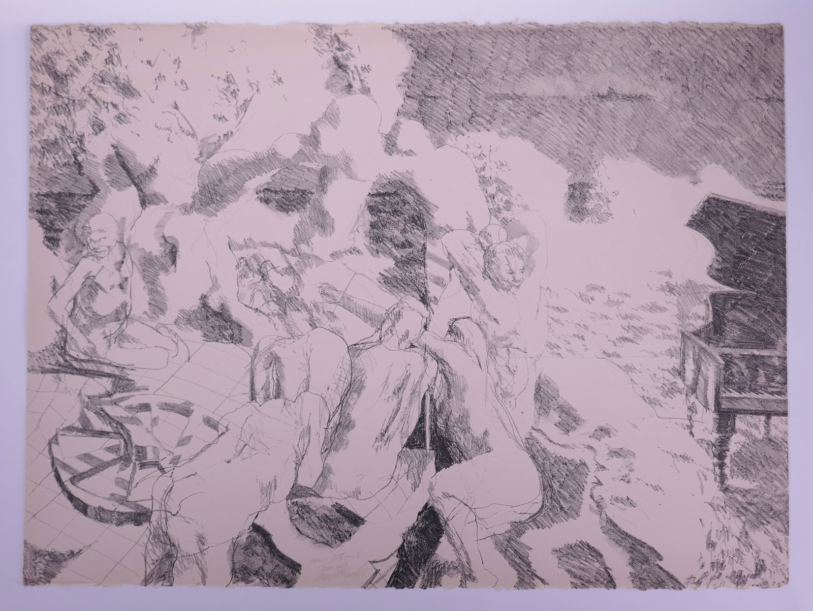 James McGarrell (American, 1930–2020), Piano Bathers I, 1962 Lithograph: James McGarrell (1930–2020) was an American painter and printmaker whose work remained rooted in the human figure during a period dominated by abstraction. Trained at Indiana University and UCLA, he