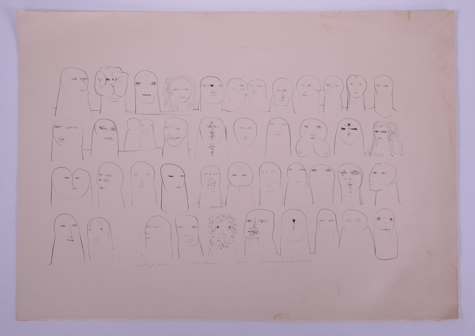 Robert Hansen (American, 1924–2013), Multiple Mirror, 1965 Lithograph: Robert Hansen (American, 1924–2013) was a Los Angeles painter, printmaker, and educator whose work transformed the human body into fragmented arrangements of heads, limbs, eyes, and masklike shapes.