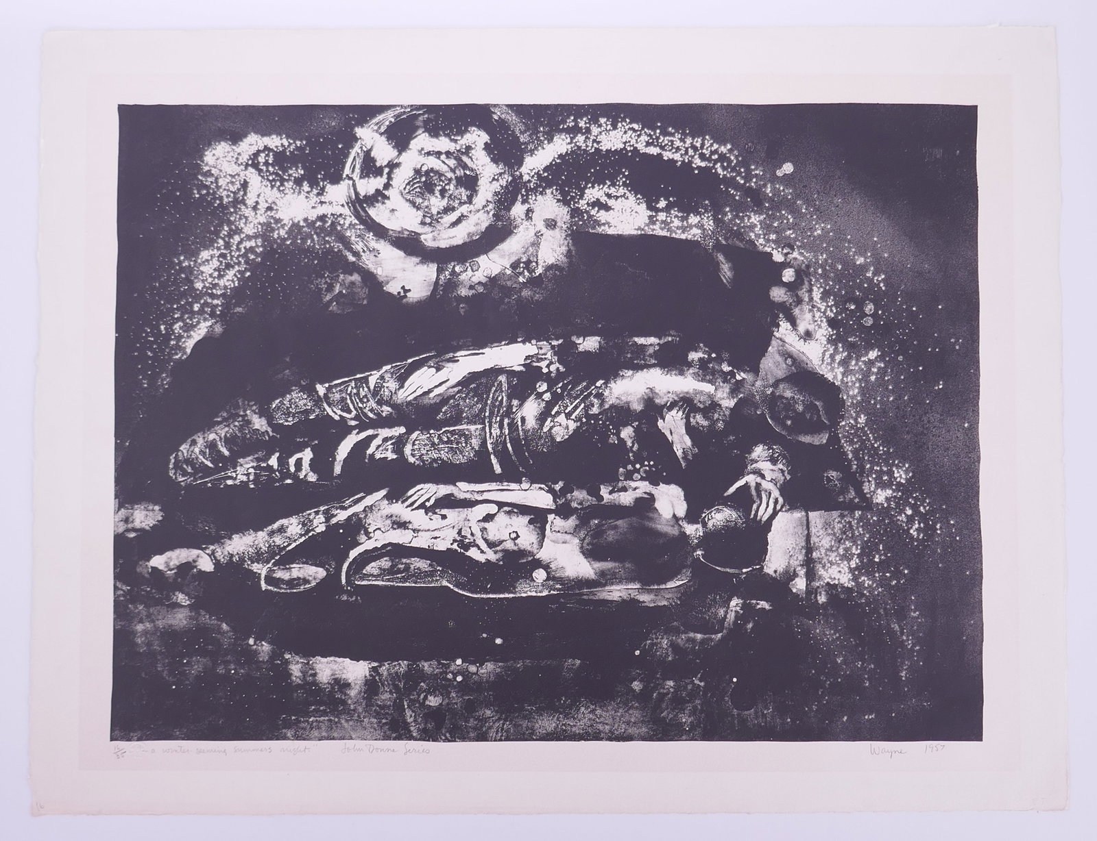 June Wayne (American, 1918–2011), A Winter Seeming Summer’s Night John Donne Series, 1957: June Wayne (American, 1918–2011) was a highly influential American printmaker, painter, designer, author, and educator best known for founding the Tamarind Lithography Workshop in Los Angeles in 196