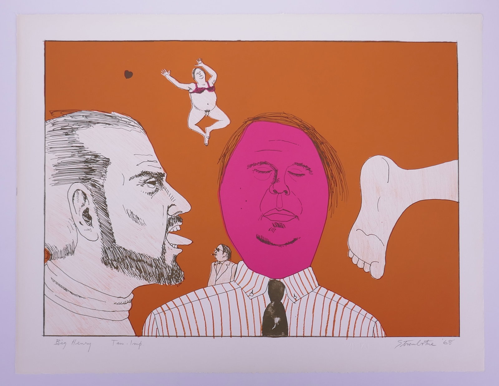 James Strombotne (American, b. 1934), Big Henry, Recognitions IX, 1968 Color Lithograph (1 of 20)