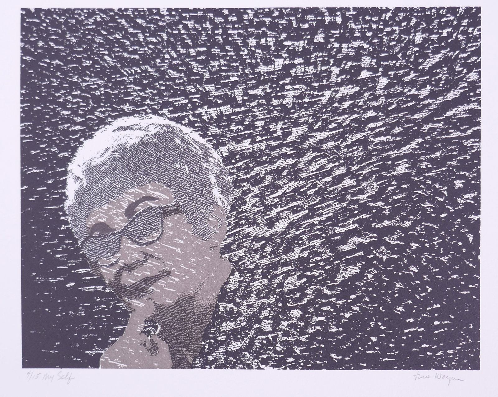 June Wayne (American, 1918–2011), My Self, 1985 Color Lithograph: June Wayne (American, 1918–2011) was a highly influential American printmaker, painter, designer, author, and educator best known for founding the Tamarind Lithography Workshop in Los Angeles in 196