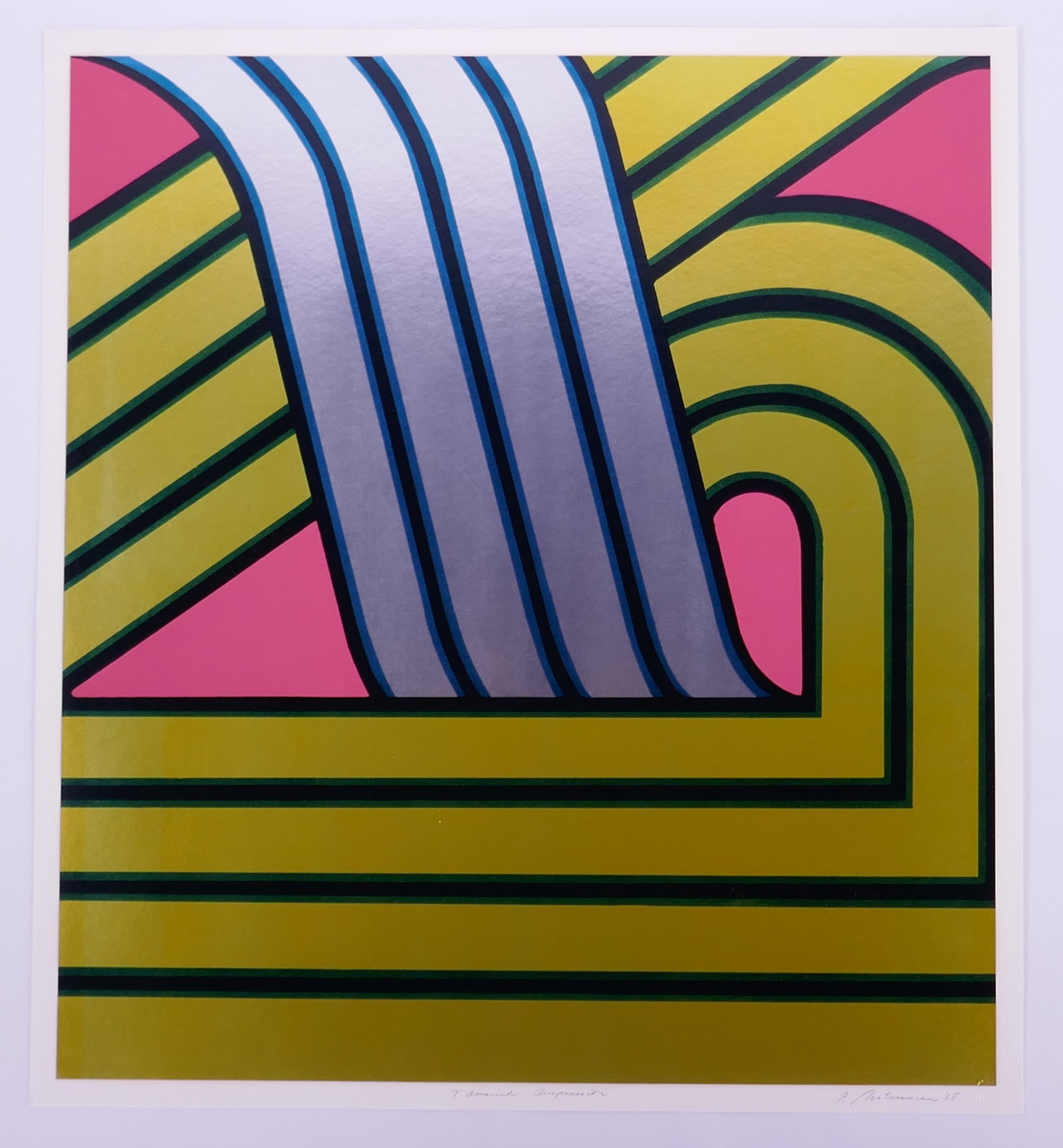 Garo Antreasian (American, 1922–2018), Untitled, Silver Suite V, 1968 Color Lithograph: Garo Antreasian (American, 1922–2018) was an American painter, printmaker and educator who played a central role in the revival of fine-art lithography in the United States. Already an experienced l