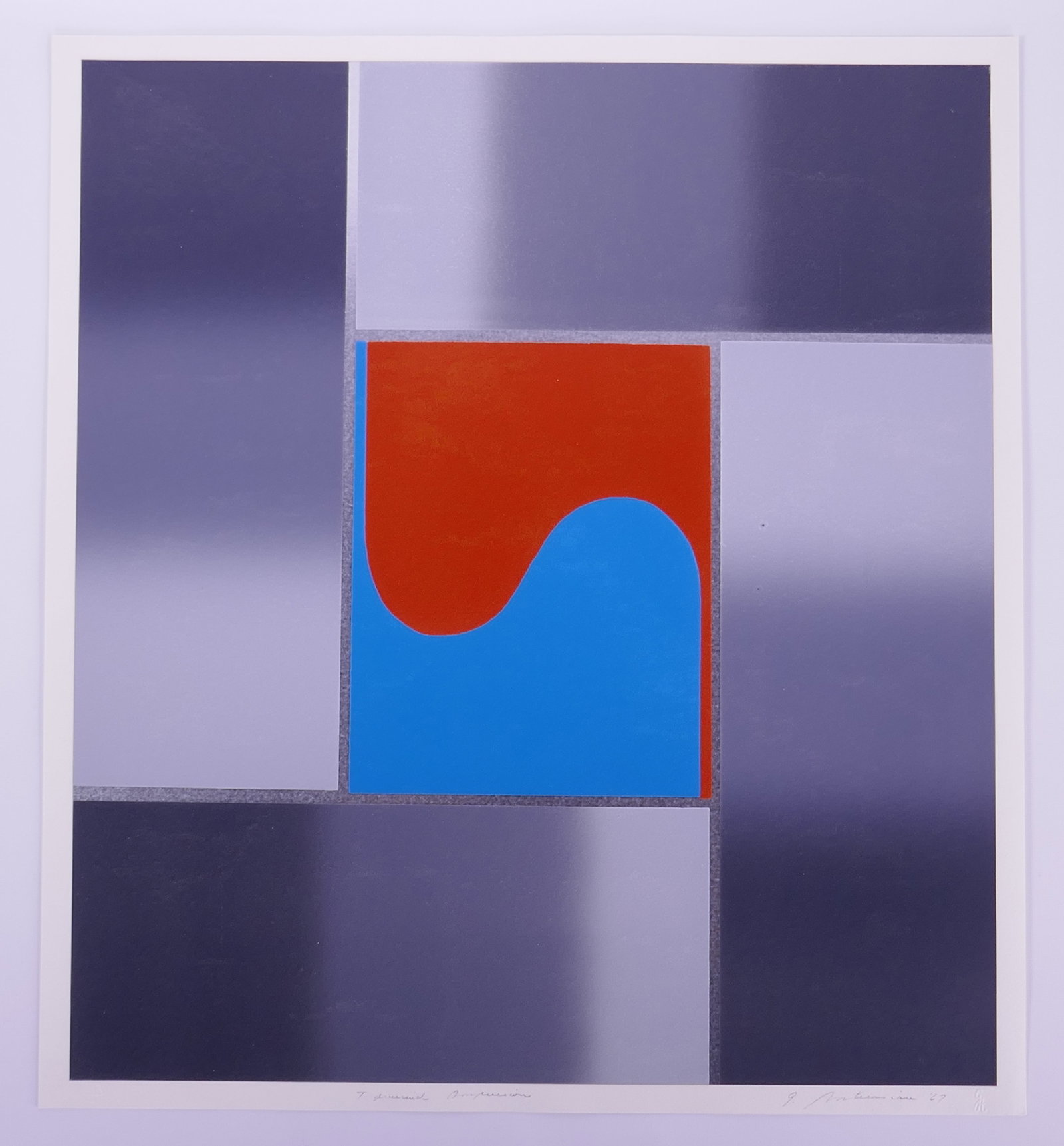 Garo Antreasian (American, 1922–2018), Untitled, Silver Suite IV, 1967 Color Lithograph: Garo Antreasian (American, 1922–2018) was an American painter, printmaker and educator who played a central role in the revival of fine-art lithography in the United States. Already an experienced l
